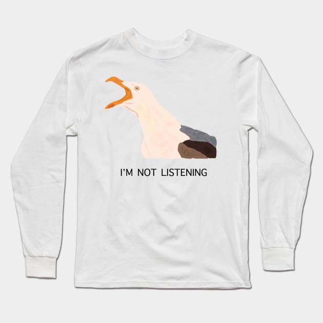 Funny seagull Long Sleeve T-Shirt by artoftilly